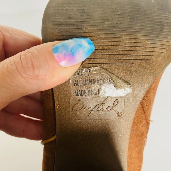 Qupid Cognac Tan Western Style Fringe Ankle Booties Sz 7 - Picture 10 of 15